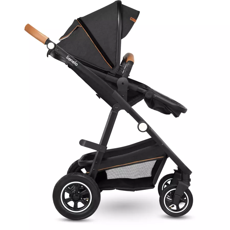 lionelo Kombikinderwagen Amber 3 in 1 Grey Graphite inklusive Wheelblades