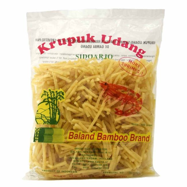 Baland Bamboo Krupuk Udang Sticks (ongebakken) 500g