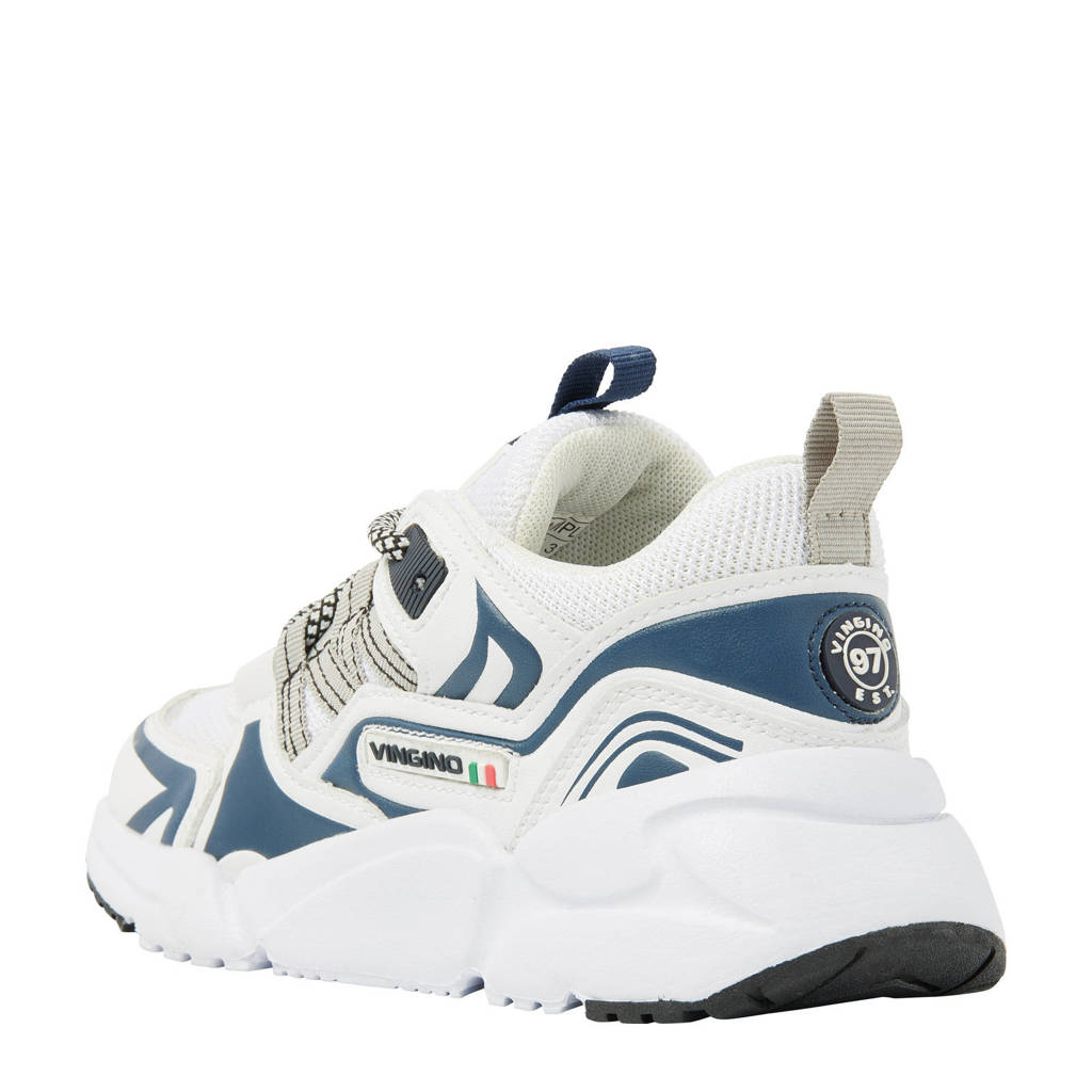 Vingino Stefchunky leren sneakers wit/blauw