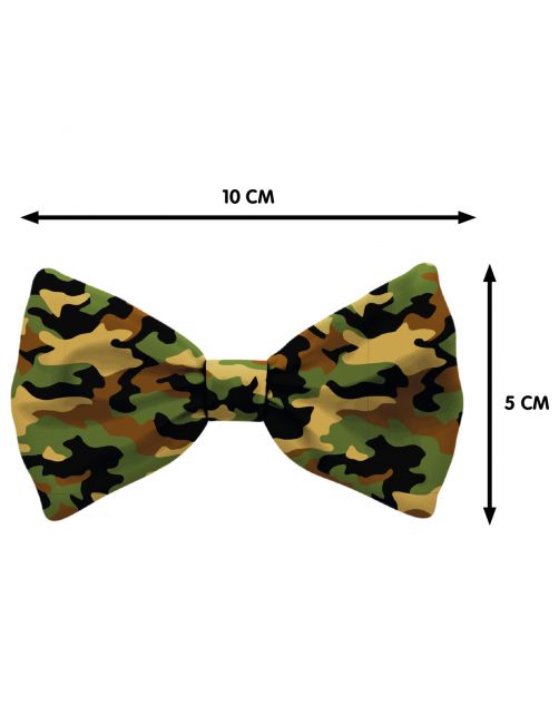 Plenty Gifts Bow Tie Cat Army - Cadeau - 4x12x1 cm Groen Zwart S