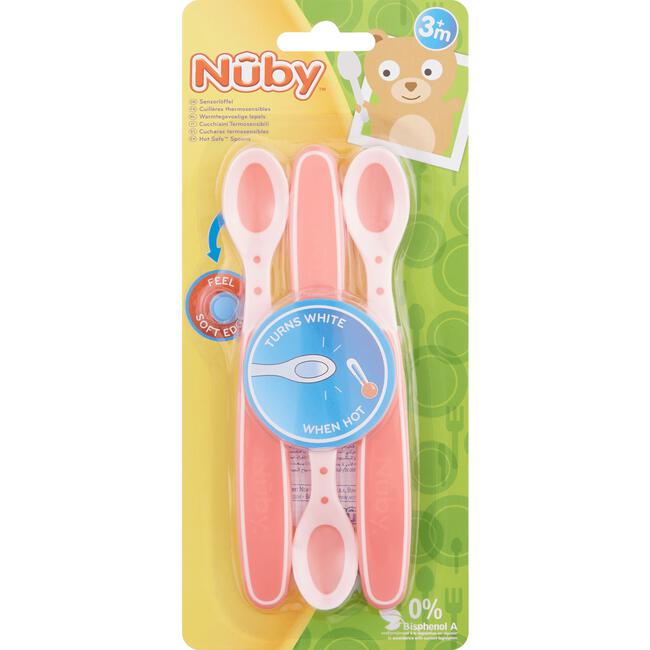 Nûby Warmtegevoelige Lepels Roze 4+ m 3 stuks