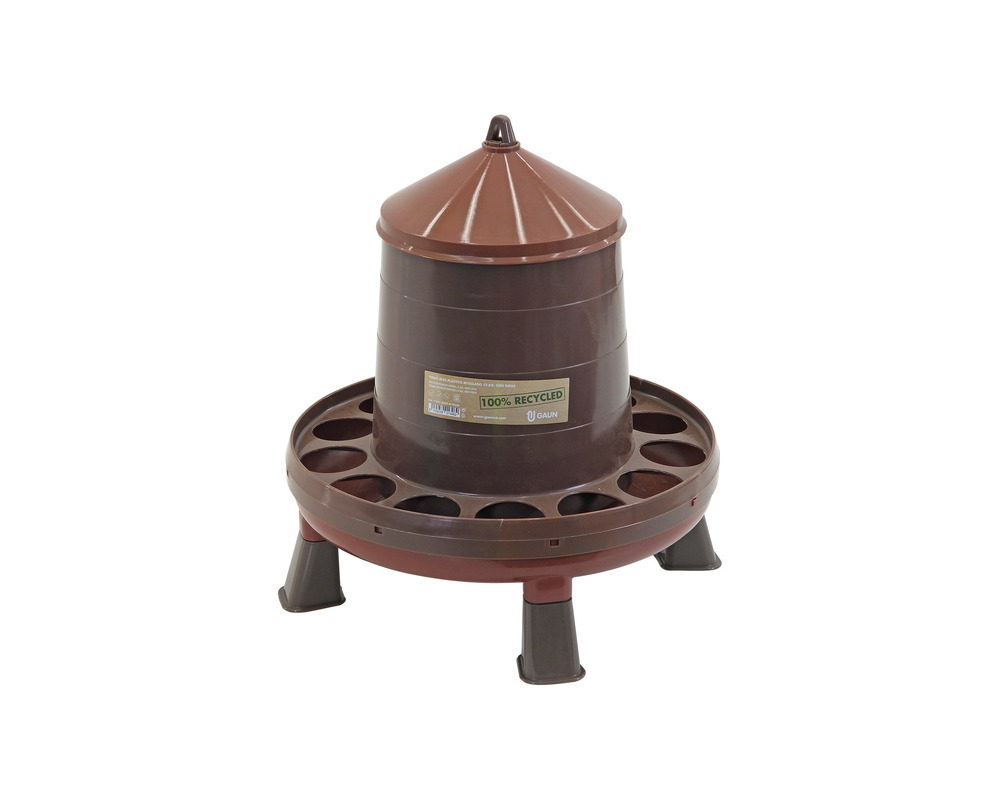 Mangeoire 4 kg sur pieds pour poules et volailles • nourrisseur en plastique recyclé