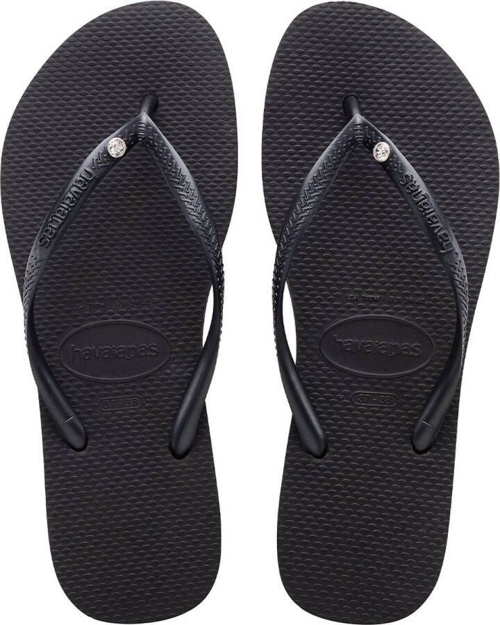 HAVAIANAS Teenslippers Dames Slim Crystal Sw Ii Maat: 31 32 Materiaal: Rubber Kleur: Zwart