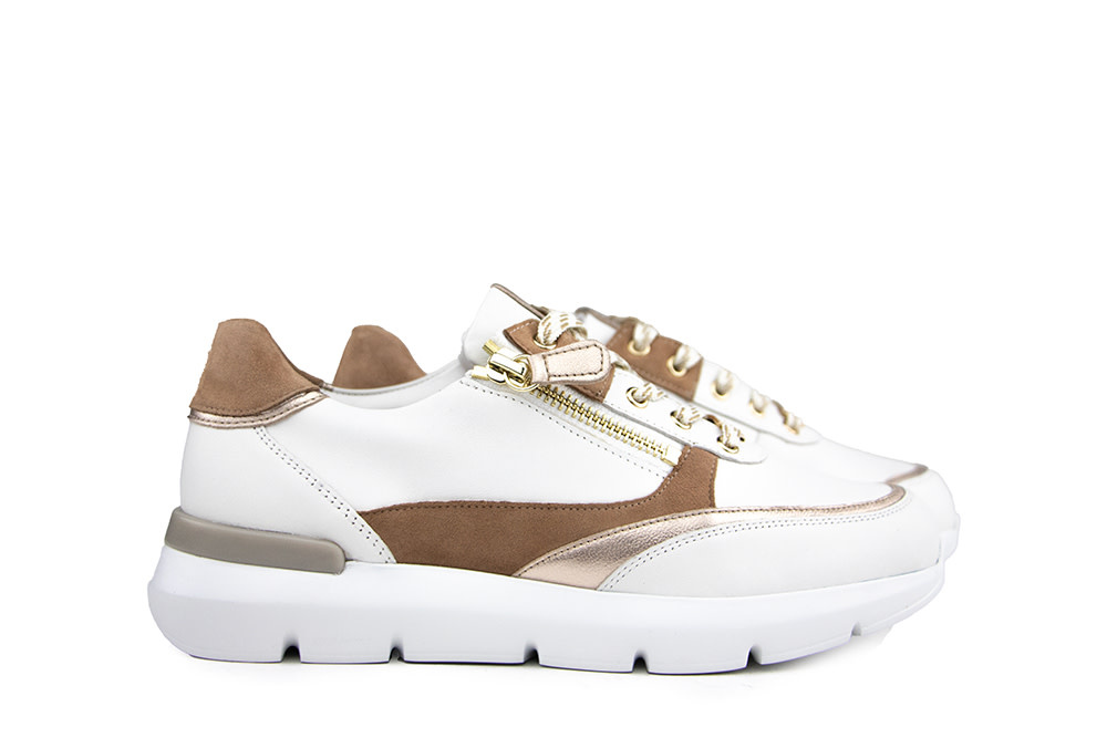 Hassia Sneaker Weiss Cappuccino Bordeaux