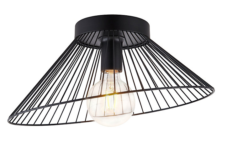 Plafonnier E27 42W GoodHome Tsolma mat noir x l.39 x H.19 x Ø39 cm