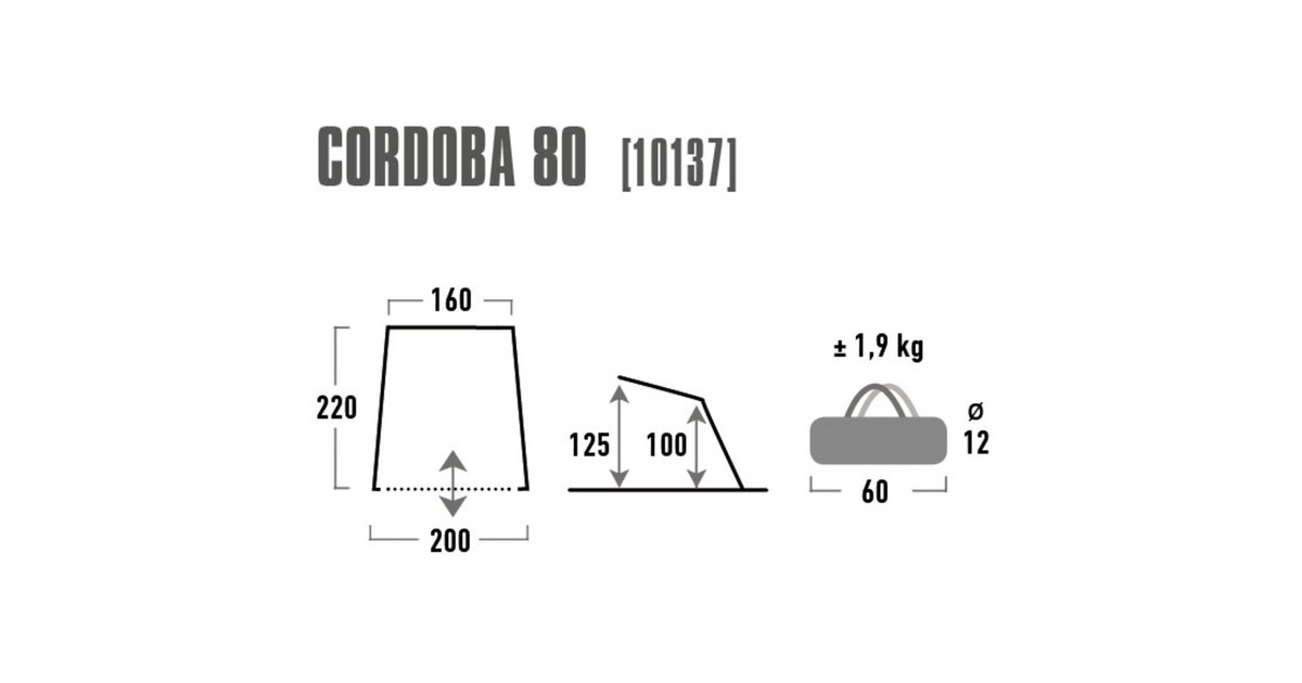 High PeakCordoba 80 tent  (Aluminium/donkergrijs)