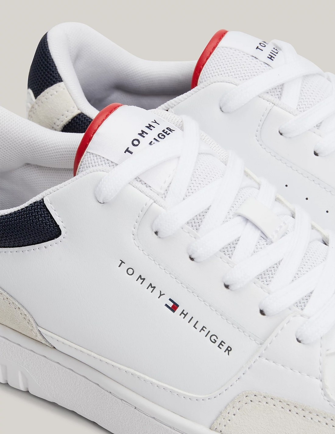 tommy hilfiger Basket de ville th basket core lth m blanc/beige/bleu