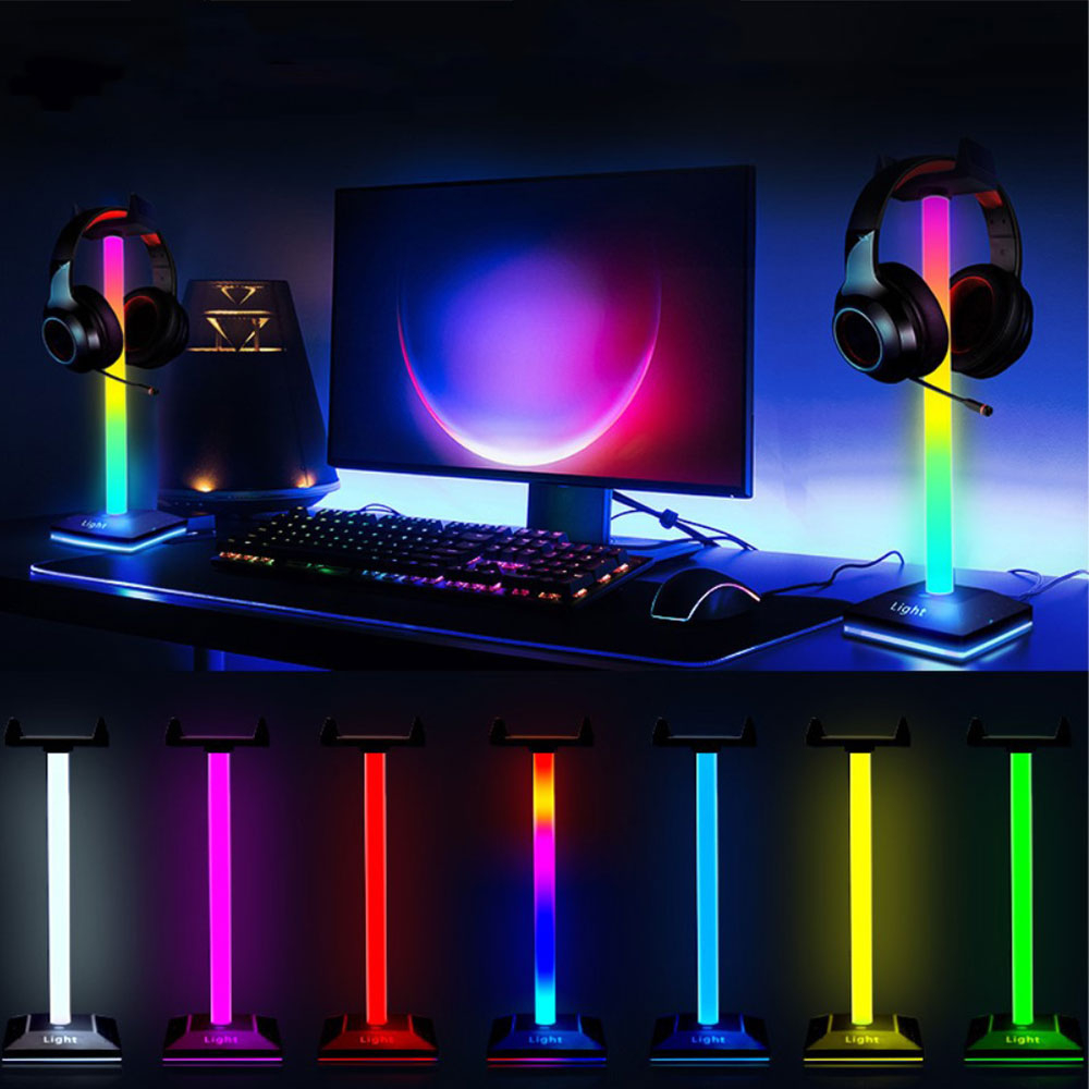 Gaming Kopfhörer Halterung Ständer für Over-Ear Headset   RGB Beleuchtung - Schwarz