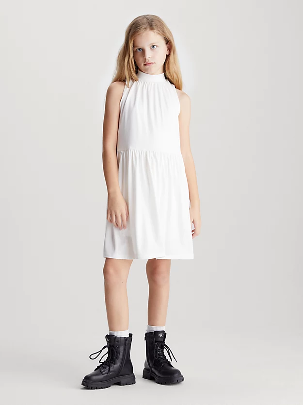 Vestido evasê em jérsei iridescente