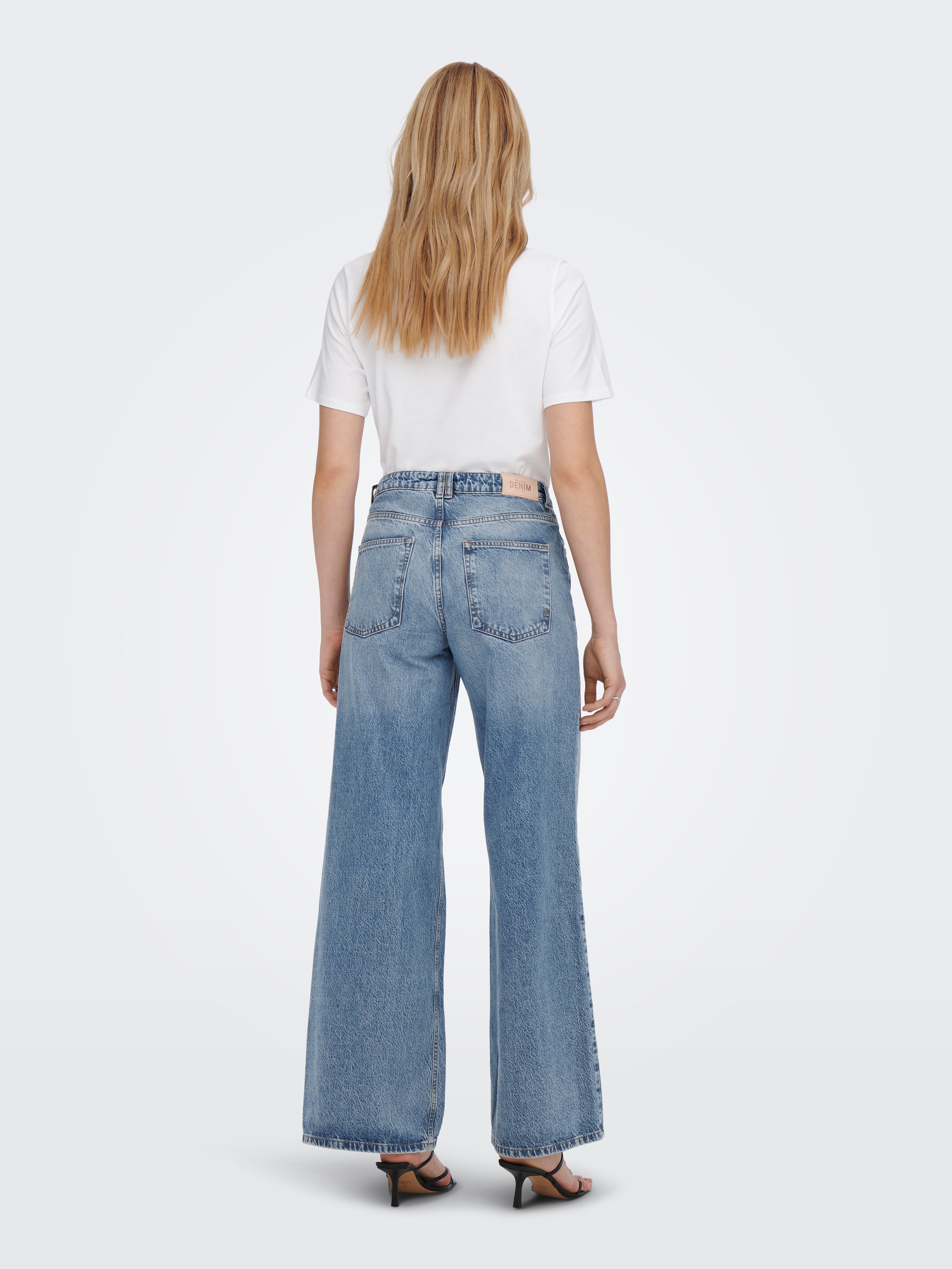 ONLVELA Weiter Beinschnitt Jeans Medium Blue Denim