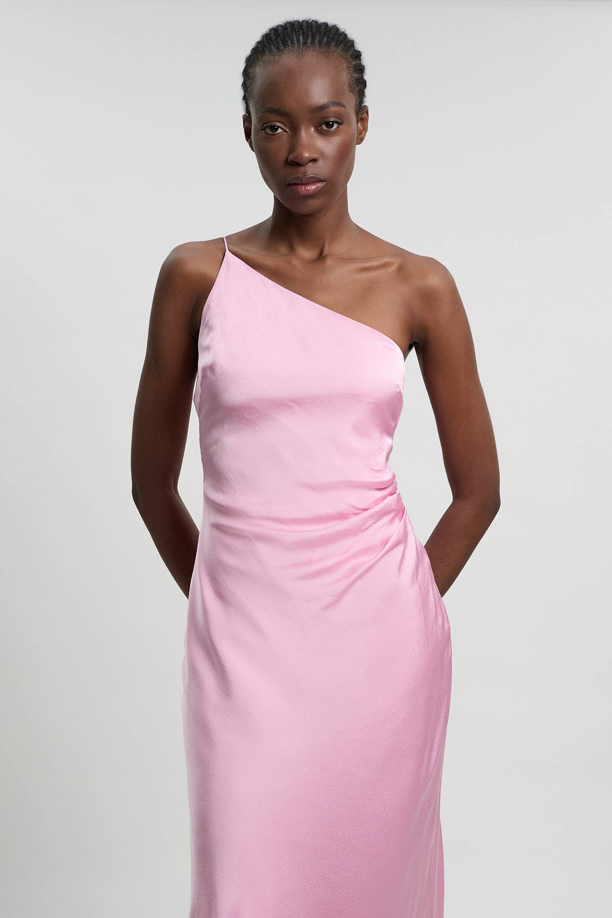 KarenMillen Robe Midi En Satin De Viscose À Détail Asymétrique