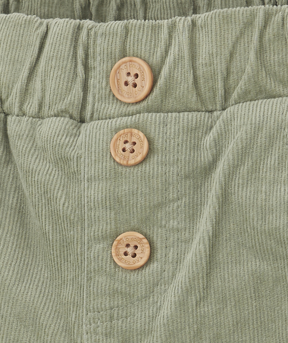 PANTALON DROIT BÉBÉ GARÇON EN VELOURS CÔTELÉ VERT