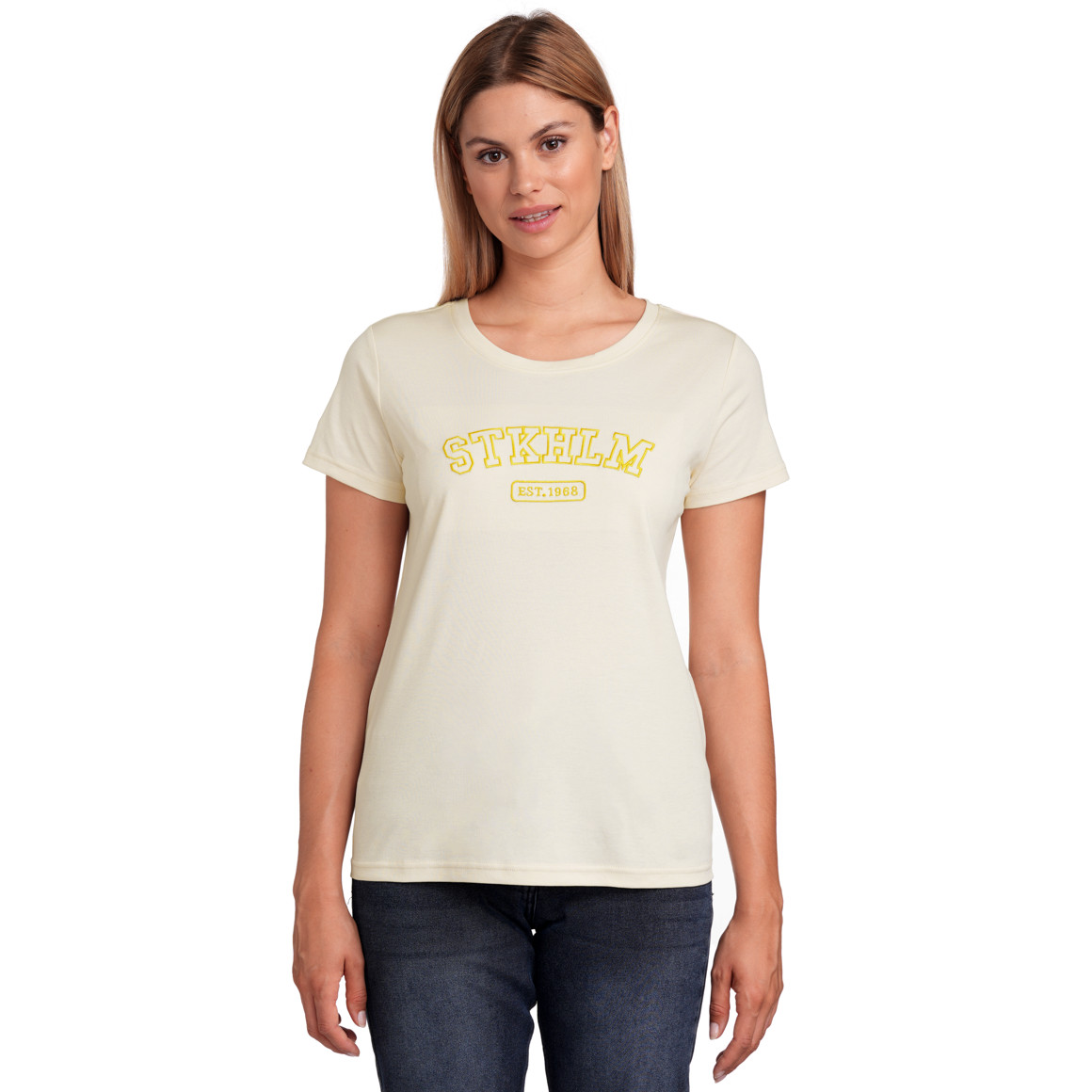 Jonas Nielsen Damen T-Shirt aus Bio-Baumwolle beige