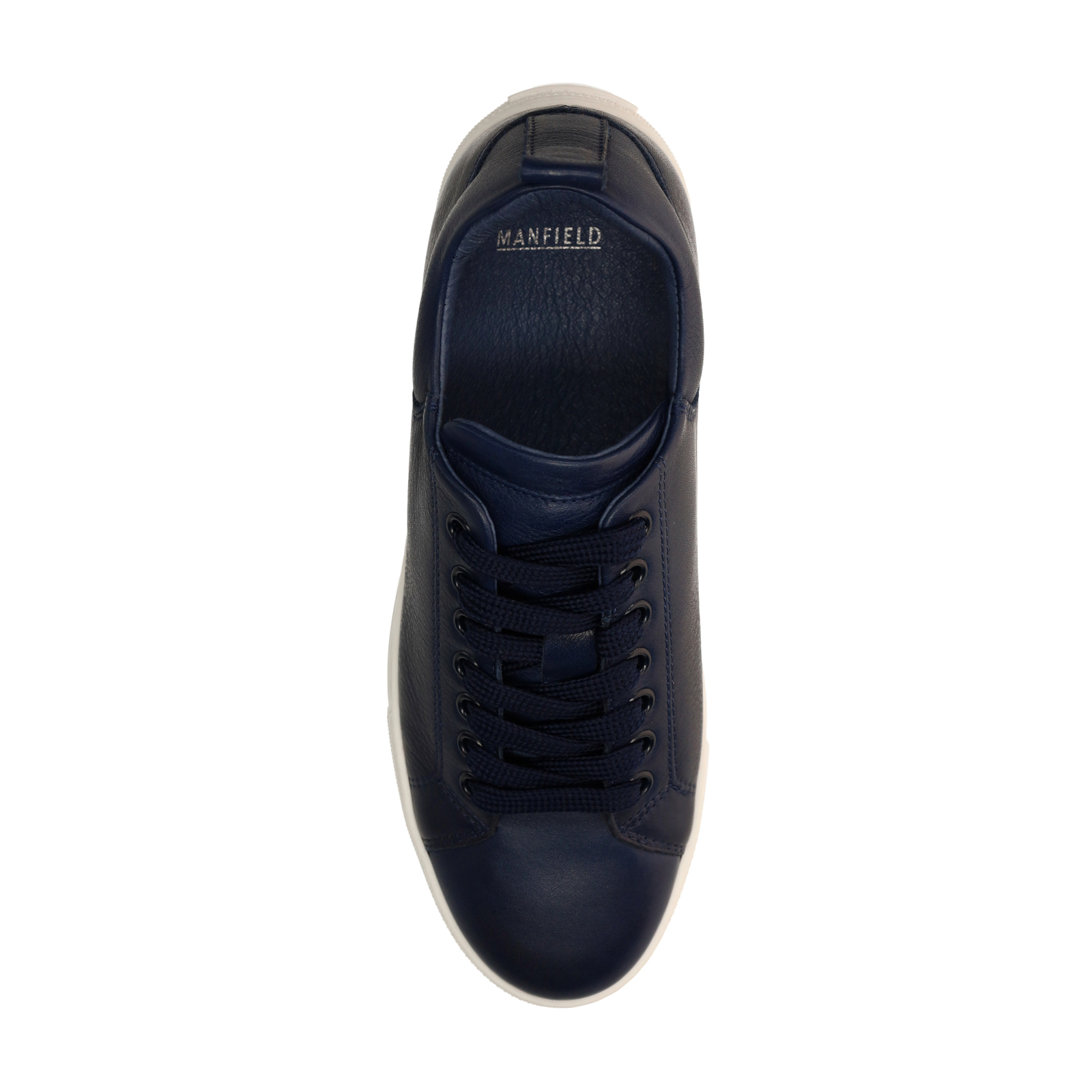 Donkerblauwe leren sneakers