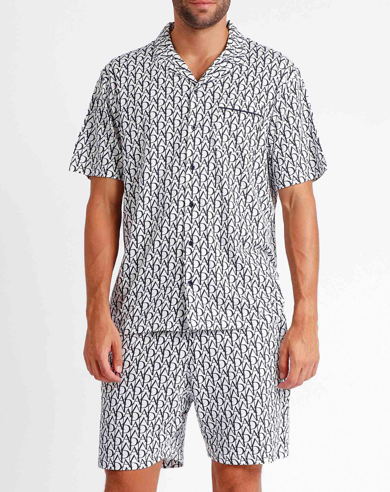 Admas Classic Pyjama blanc/noir