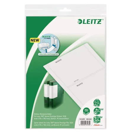 Leitz 16900085 PC-beschriftbare Rückenschilder, breit, kurz
