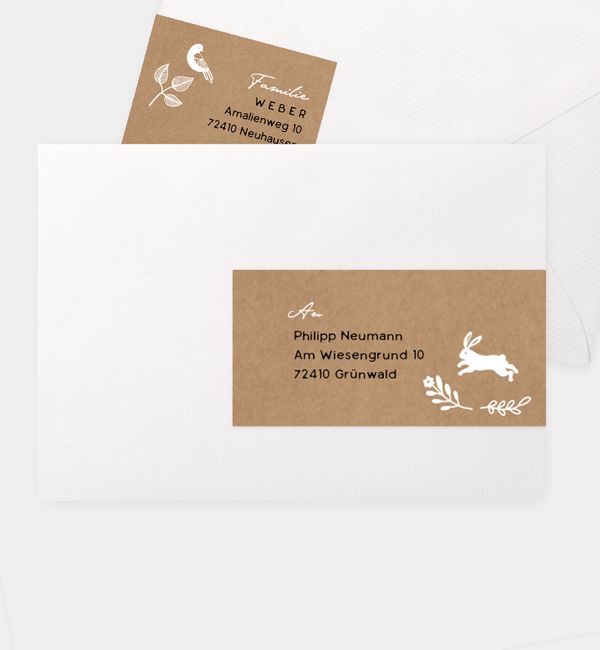 Adressaufkleber Familienpost · Crafty, Kombi-Adressaufkleber (160 x 50mm)
