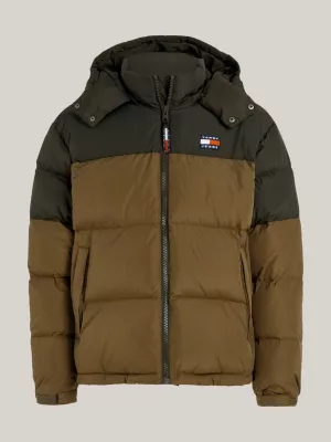 Jaqueta puffer Alaska com blocos de cores