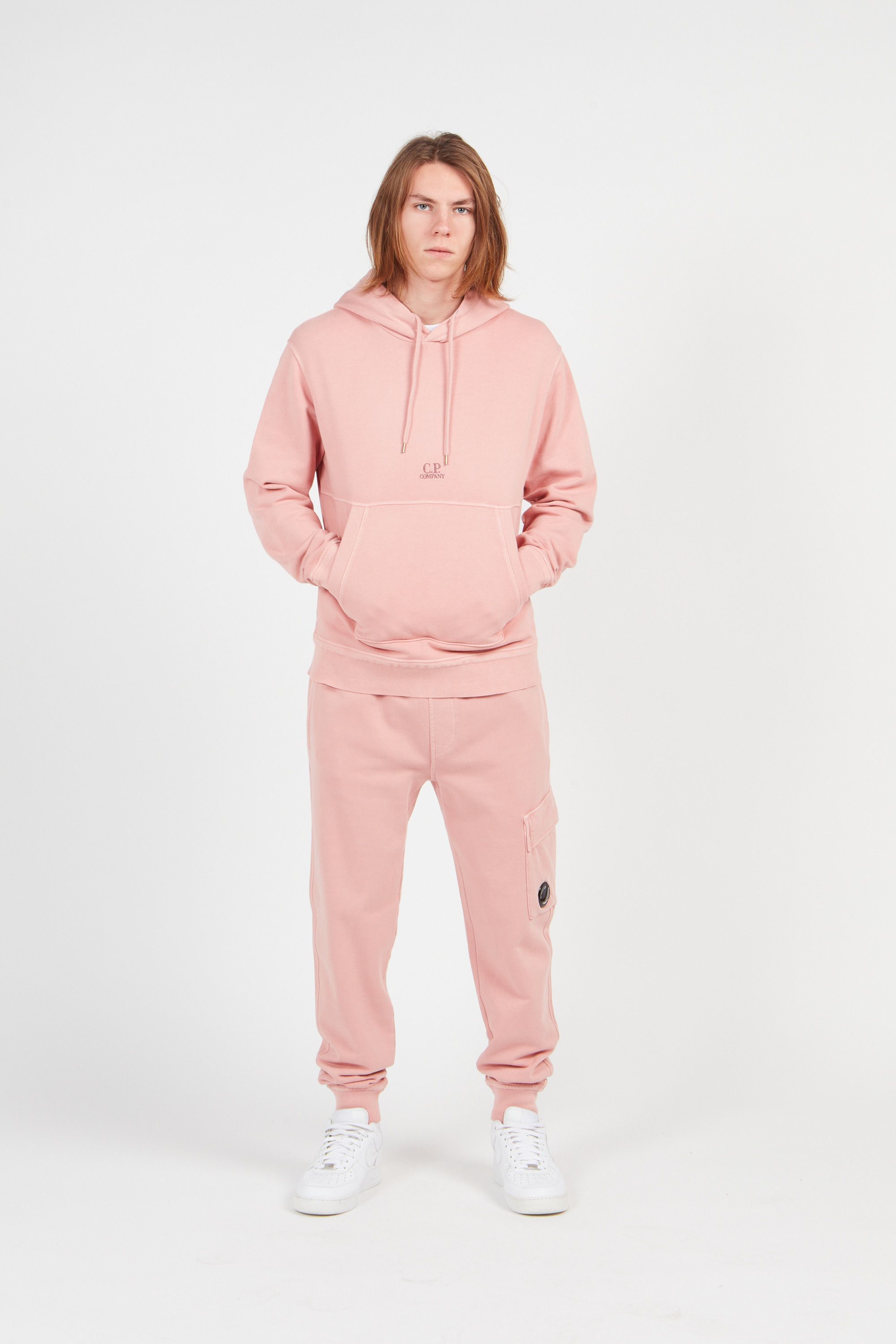 C.P. COMPANY hoodie cotton fleece Rose