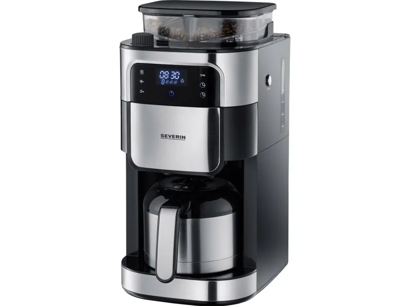 SEVERIN KA 4814 - Kaffemaskine - 8 kopper - børstet rustfrit stål/sort
