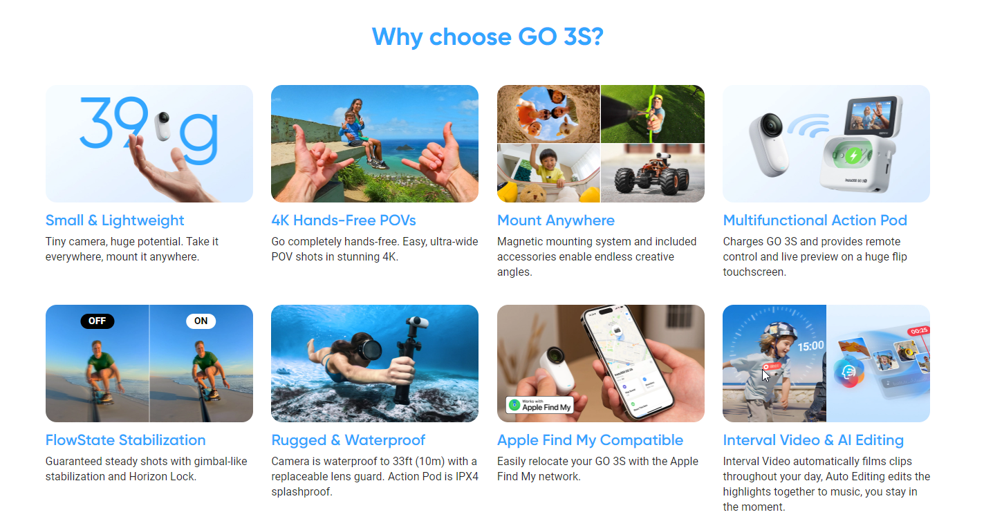 Insta360 - GO 3S SE Midnight Black 128GB
