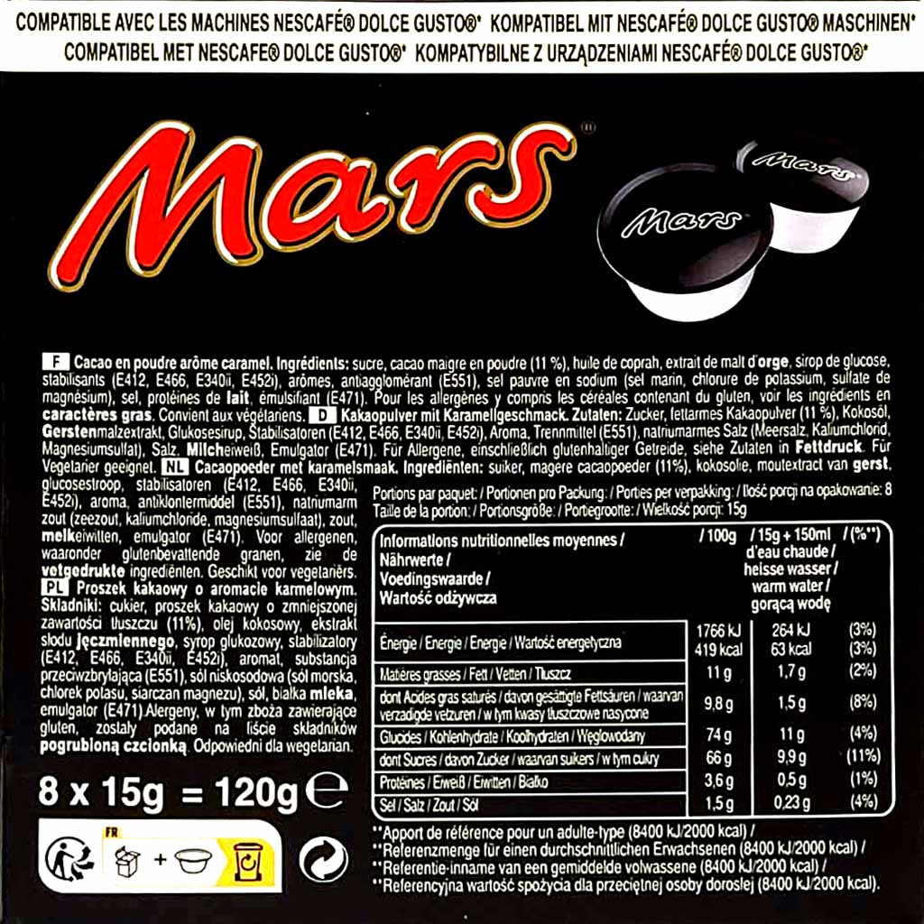Mars Dolce Gusto Kapseln 8 Tassen 120g MHD:28.2.26