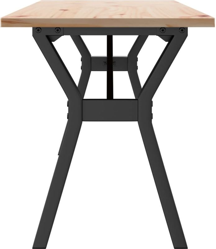 vidaXL - Salontafel - Y-frame - Massief Grenenhout - Staal - 160x40x45 cm
