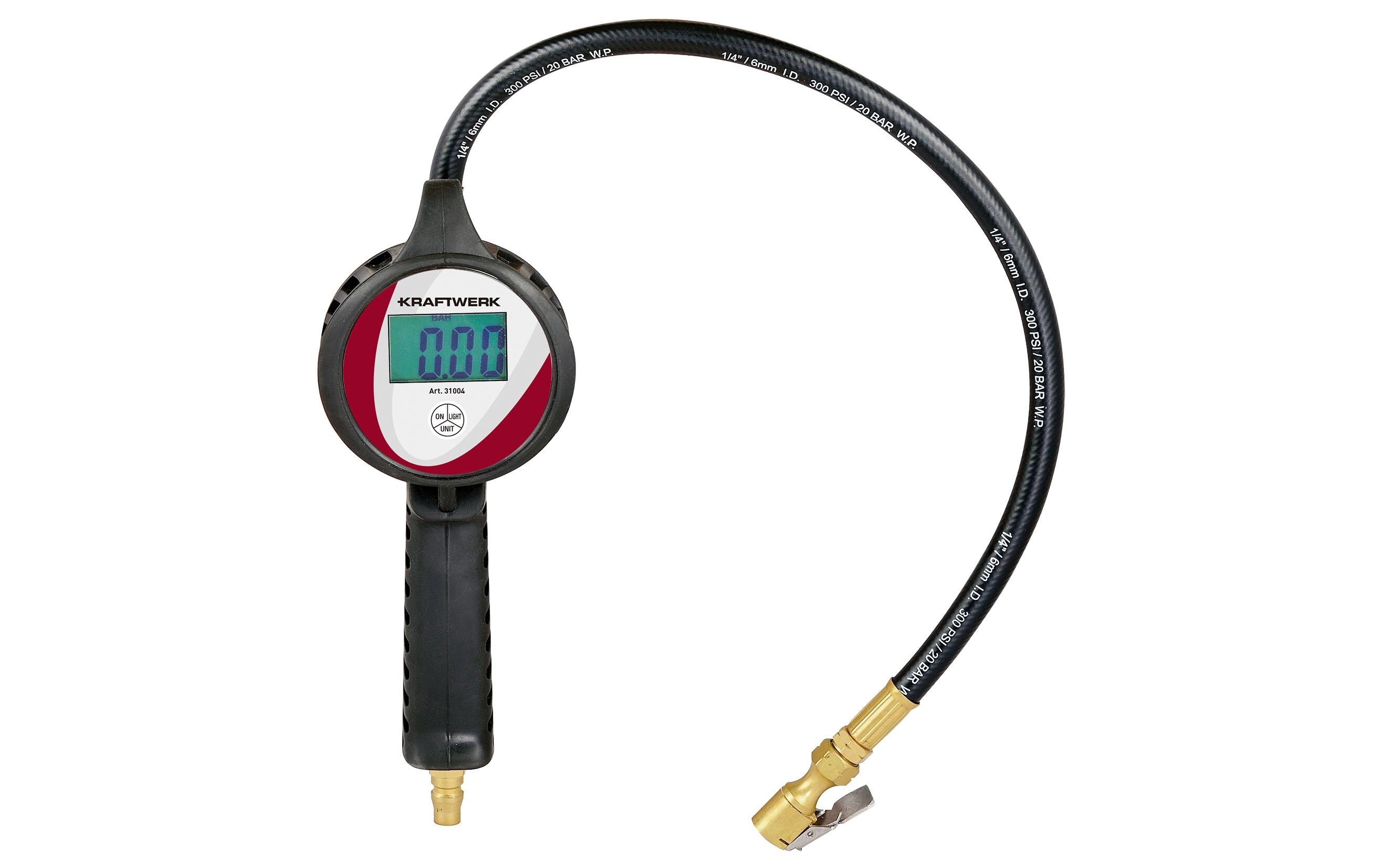 Druckluft-Reifenfüllmesser 12 bar, DigitalReifenfüll-Messgerät mit Digital-Manometer