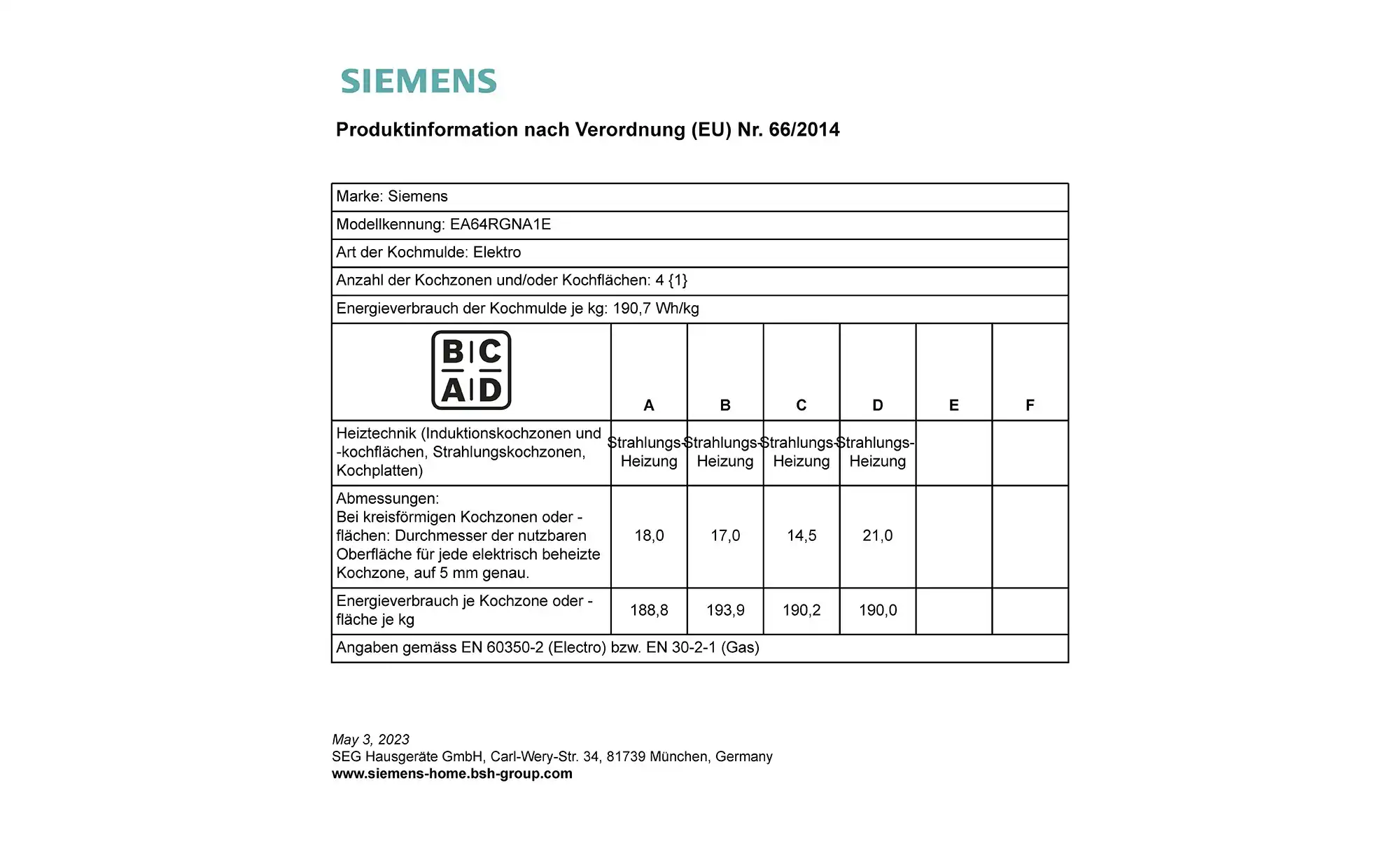 SIEMENS Einbau-Herdset EQ211KA10