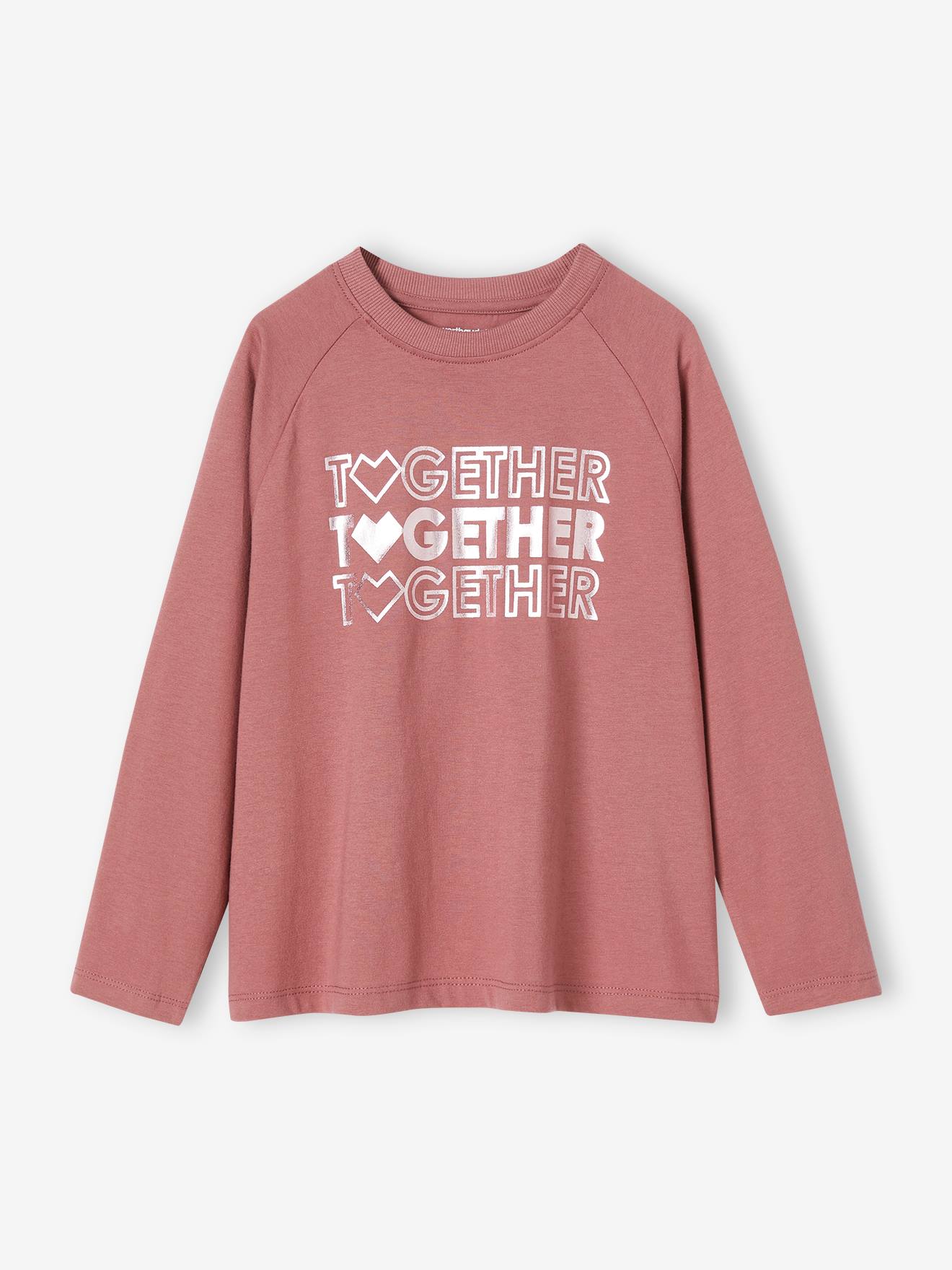 Camiseta esportiva feminina raglan de manga comprida com estampa brilhante 