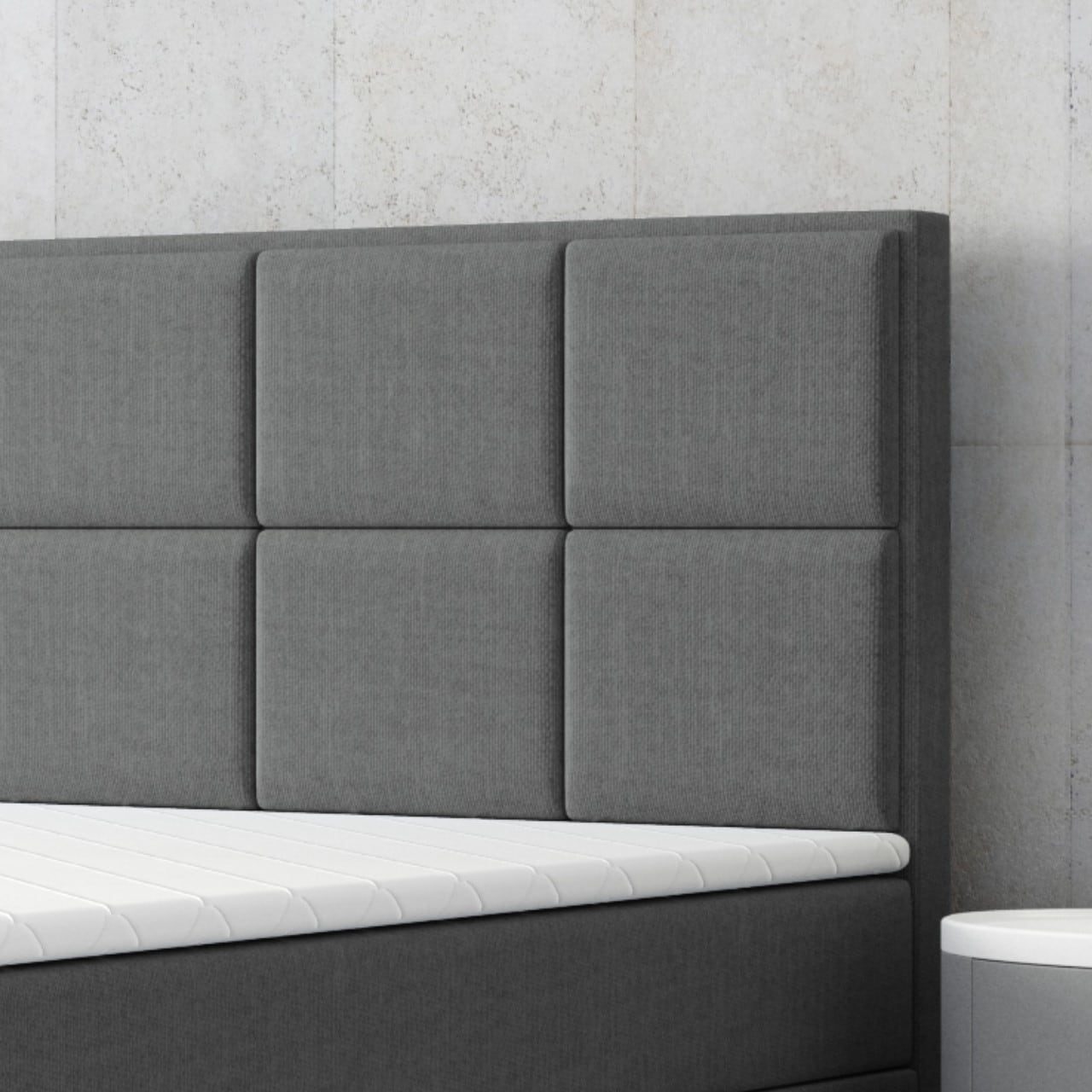 M-Punkt GmbH Boxspringbett NEAPEL mit Bettkasten 180 x 200 cm Anthrazit - versch. Ausführungen
