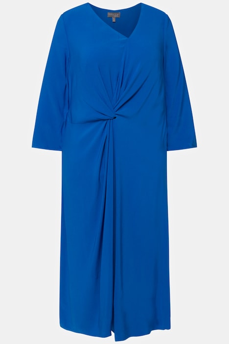 Kleid, asymmetrischer V-Ausschnitt, 3/4-Arm