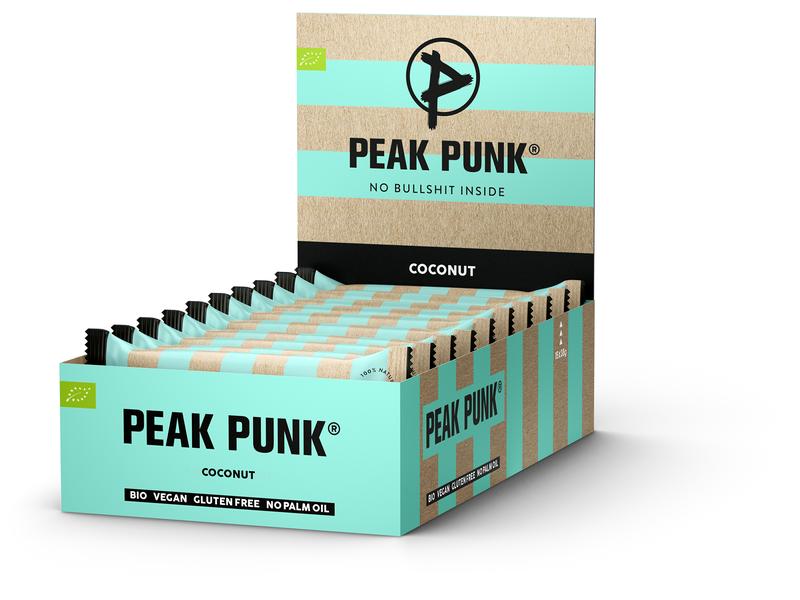 PEAK PUNK Riegel Bio Energy Bar – Coconut 15 x 38 g Biologisch zertifizierter Energieriegel auf Basis von Datteln