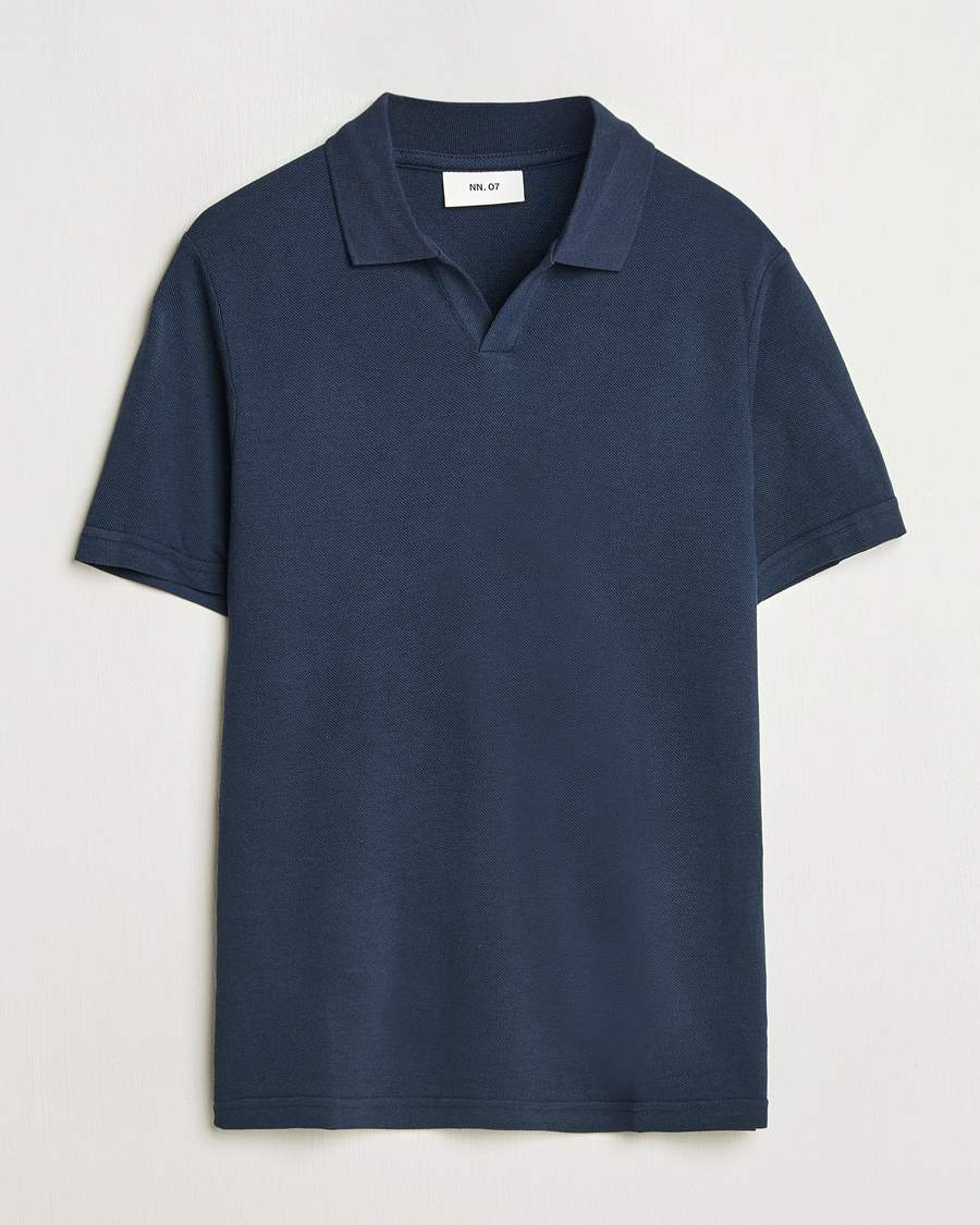 NN07 Paul Cotton/Lyocell Polo Navy Blue