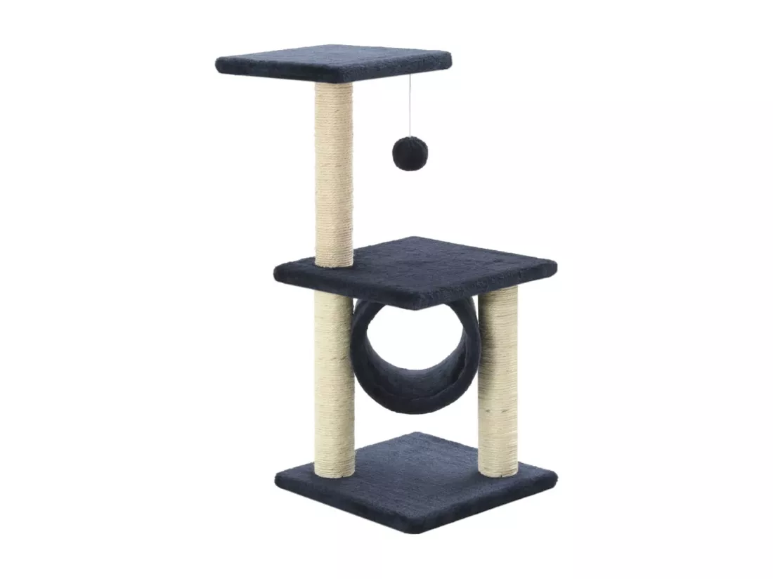Arbre à chat avec griffoirs en sisal 65 cm Bleu foncé