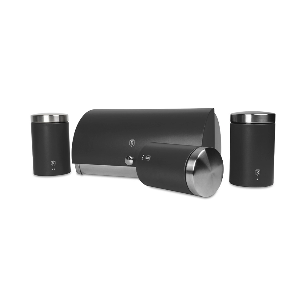 Berlinger Haus 4-teiliges Brotkasten- und Vorratsdosen Set Anthracite Collection
