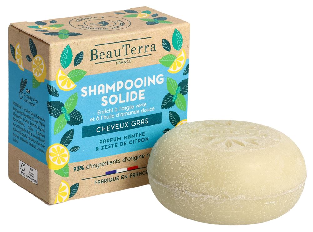 BEAUTERRA Festes Shampoo fest fettiges Haar 75 g