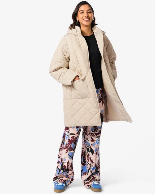 manteau surpiqué Elke pour femmes sable