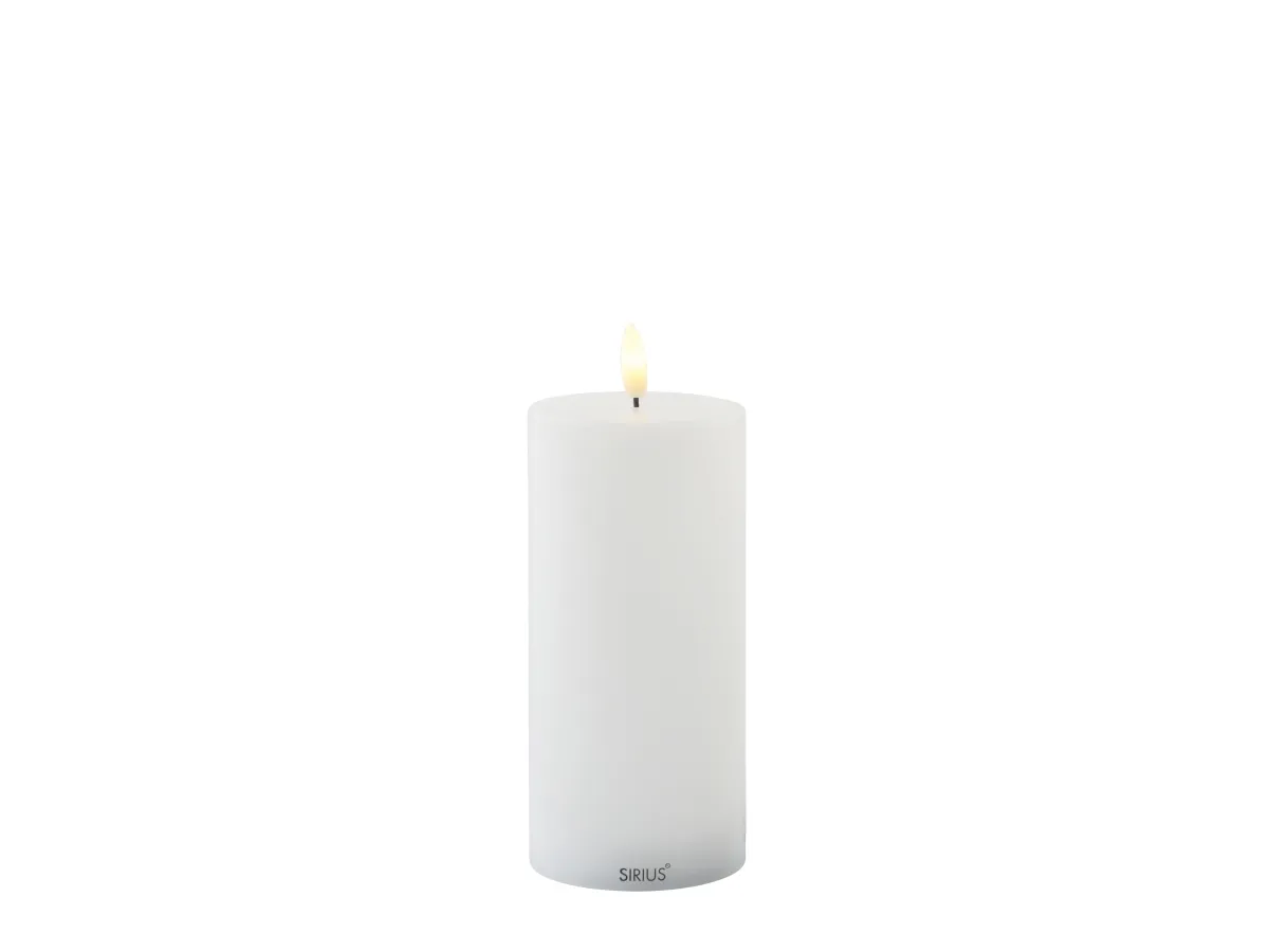 Sirius Sille Kalenderlys Hvid - Ø 7,5 cm - H 15 cm