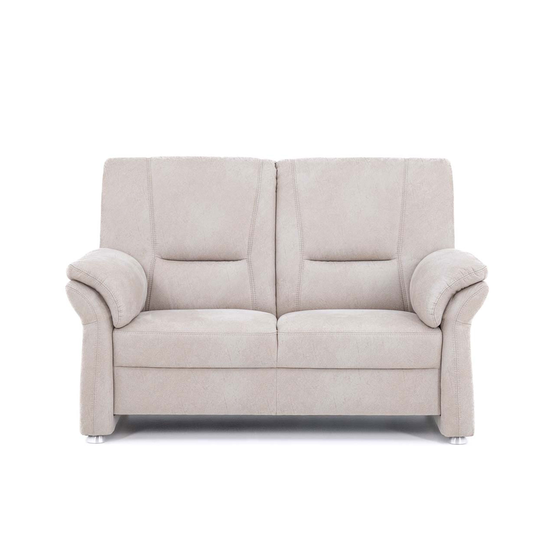 polsterpower 2-Sitzer Sofa - Saddle silber - Federkern