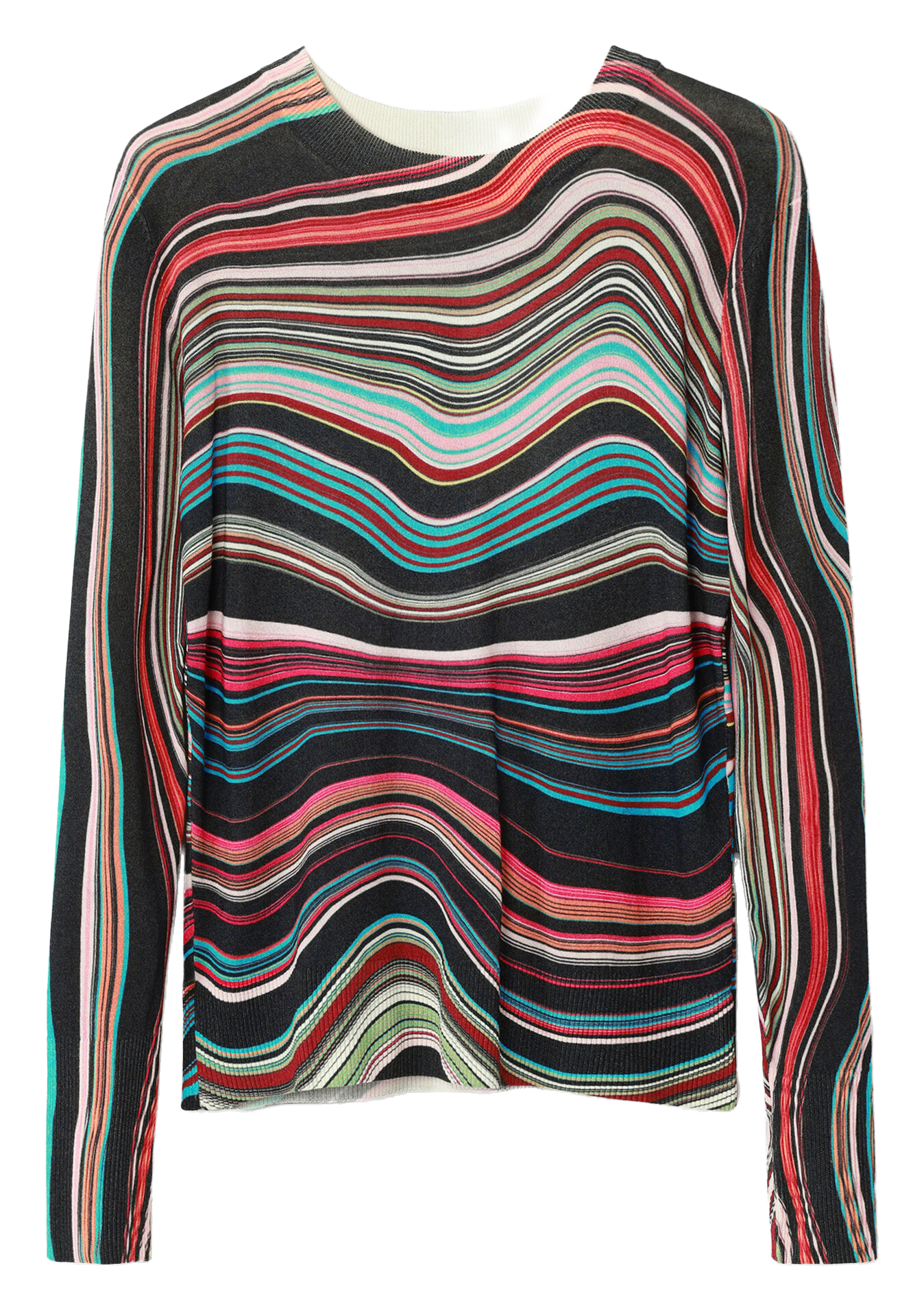 Pull col rond droit imprimé | Multicolore