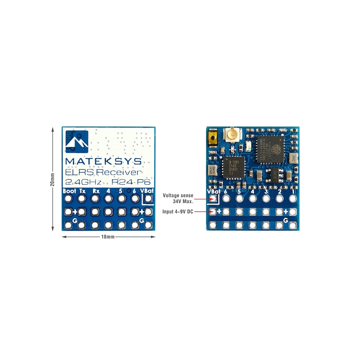 Mateksys ELRS-R24-P6 2.4GHz PWM Receiver