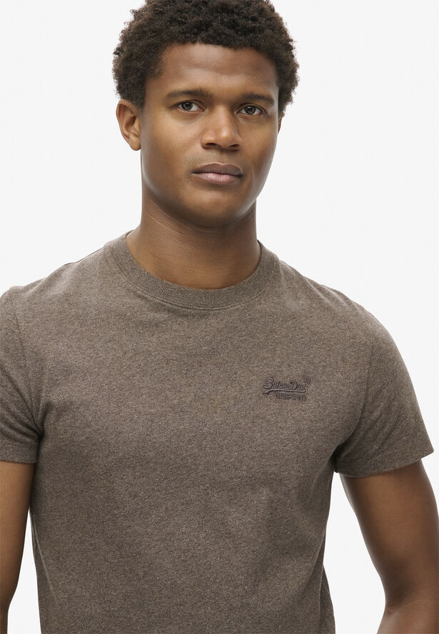 Superdry ESSENTIAL LOGO EMB TEE Cocoa brown marl