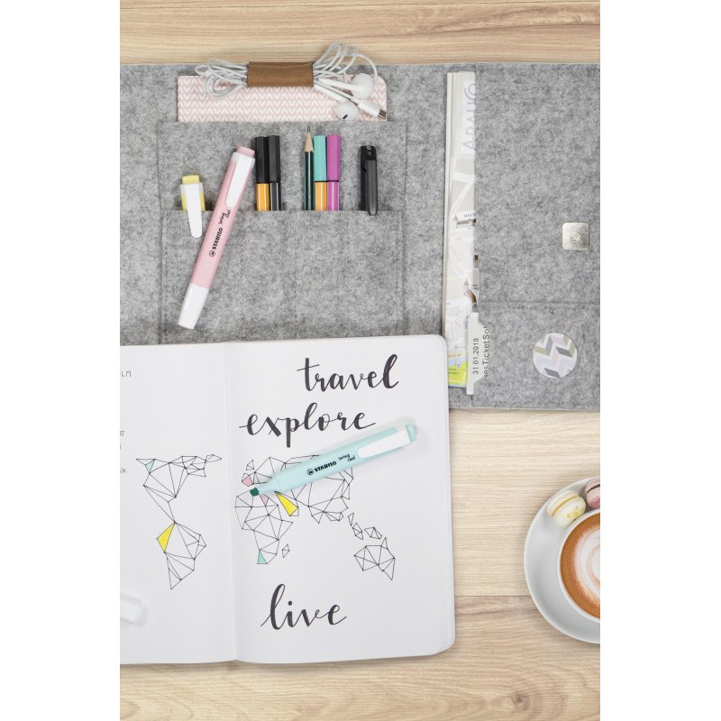 Surligneur Stabilo Swing Cool couleurs pastel assorties - Etui de 8