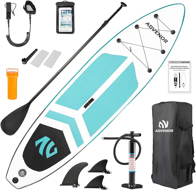 ADVENOR Paddle Board 11'x33 x6 Extra Wide Inflatable Stand Up Paddle Board with Adjustable Paddle,Backpack,Waterproof Bag,Leash,and Hand Pump,Repair Kit