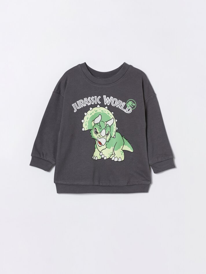 Moletom Junassic Park Universal Print - Cinza Antracite