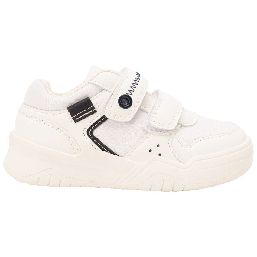 Baskets de sport blanches à double scratch pour garçon - Blanc
