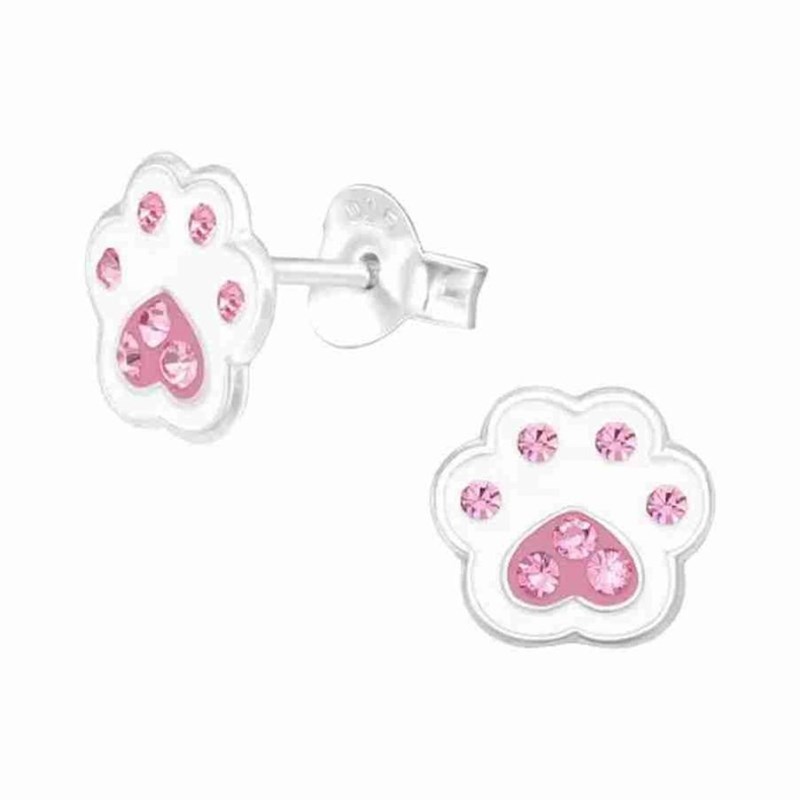 Boucle d'oreille pate coeur en argent 925