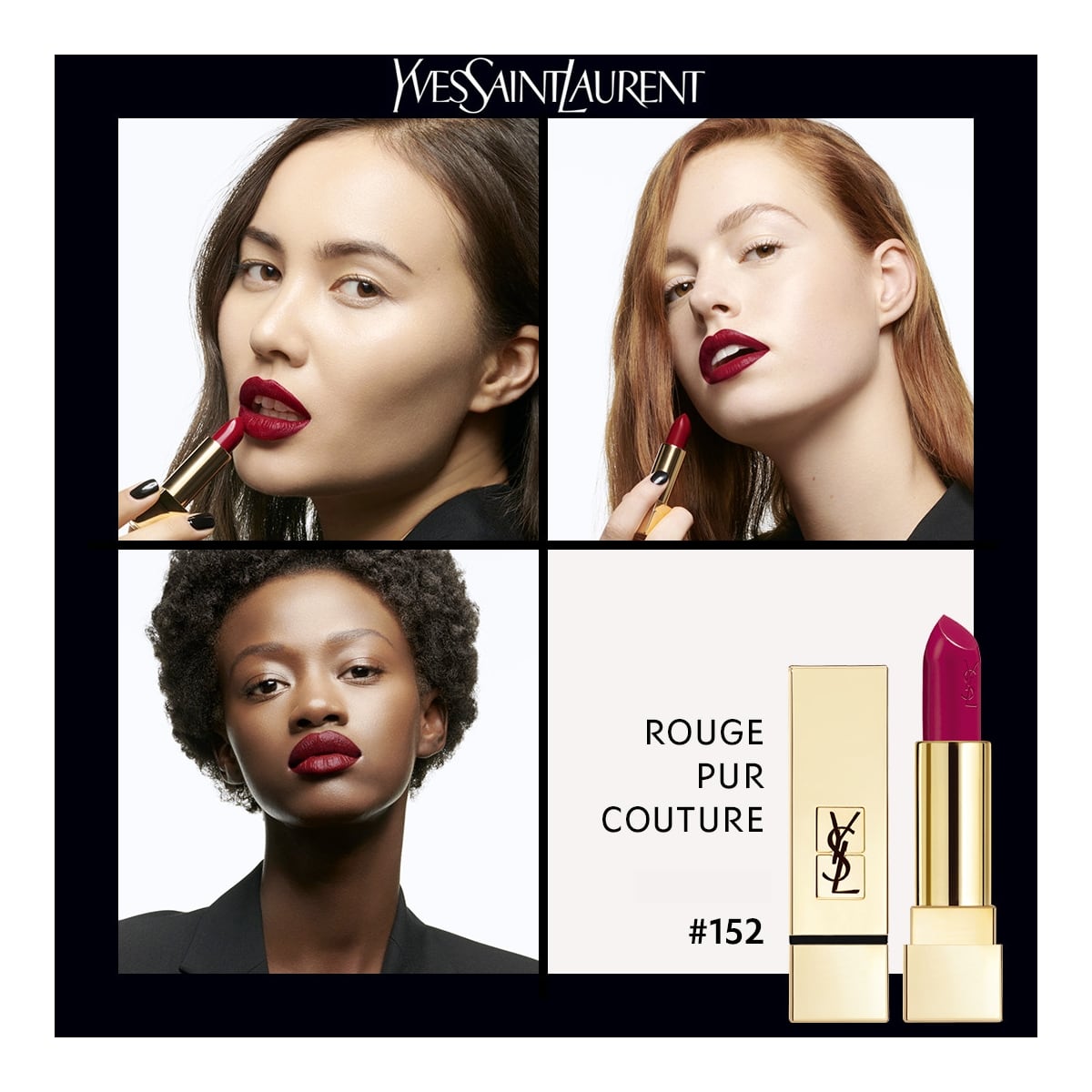 YVES SAINT LAURENT Rouge Pur Couture Rouge à Lèvres Satiné Longue Tenue et Confort