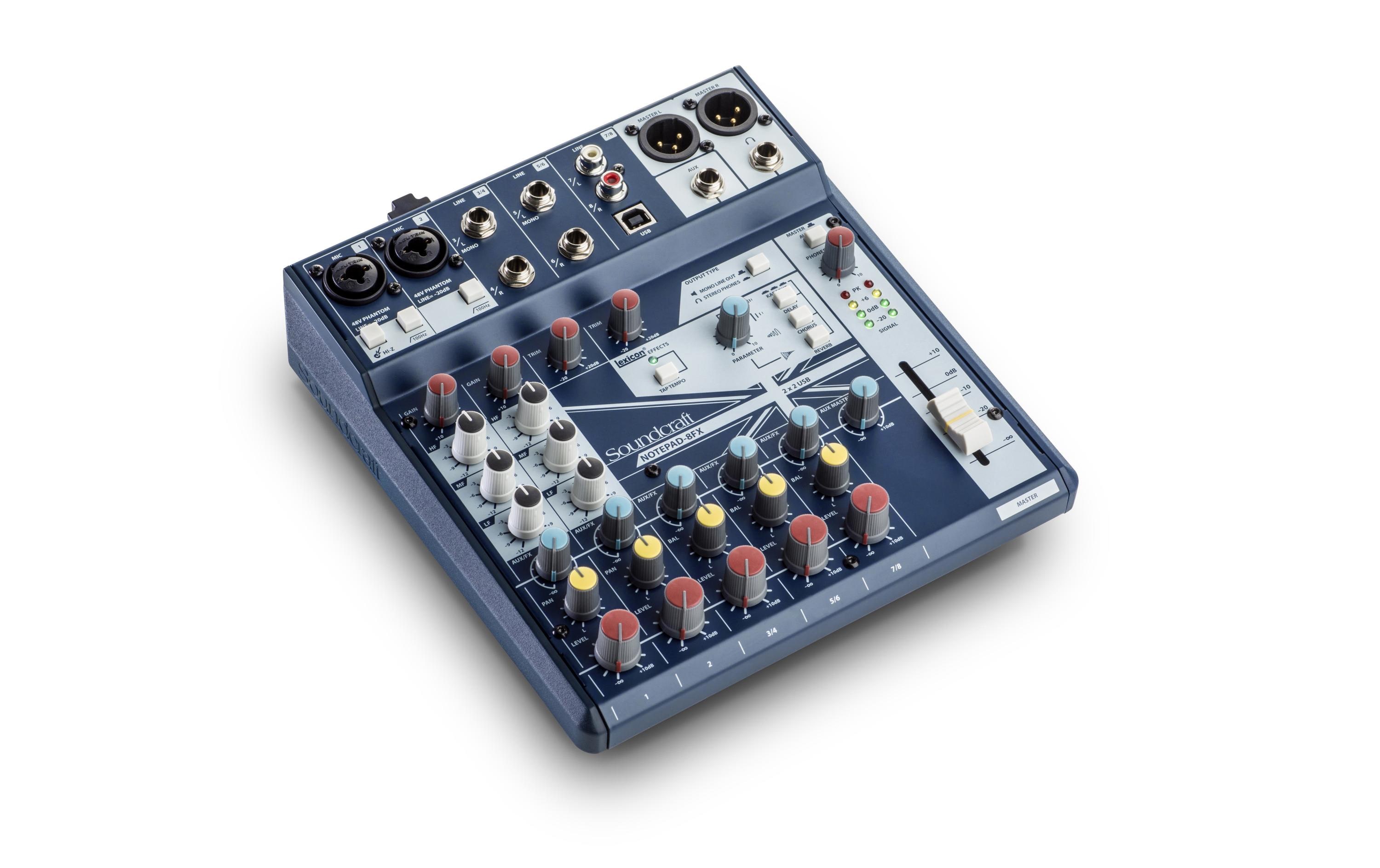 Mischpult Notepad-8FX<br>Kompakter Analog Mixer mit USB Interface